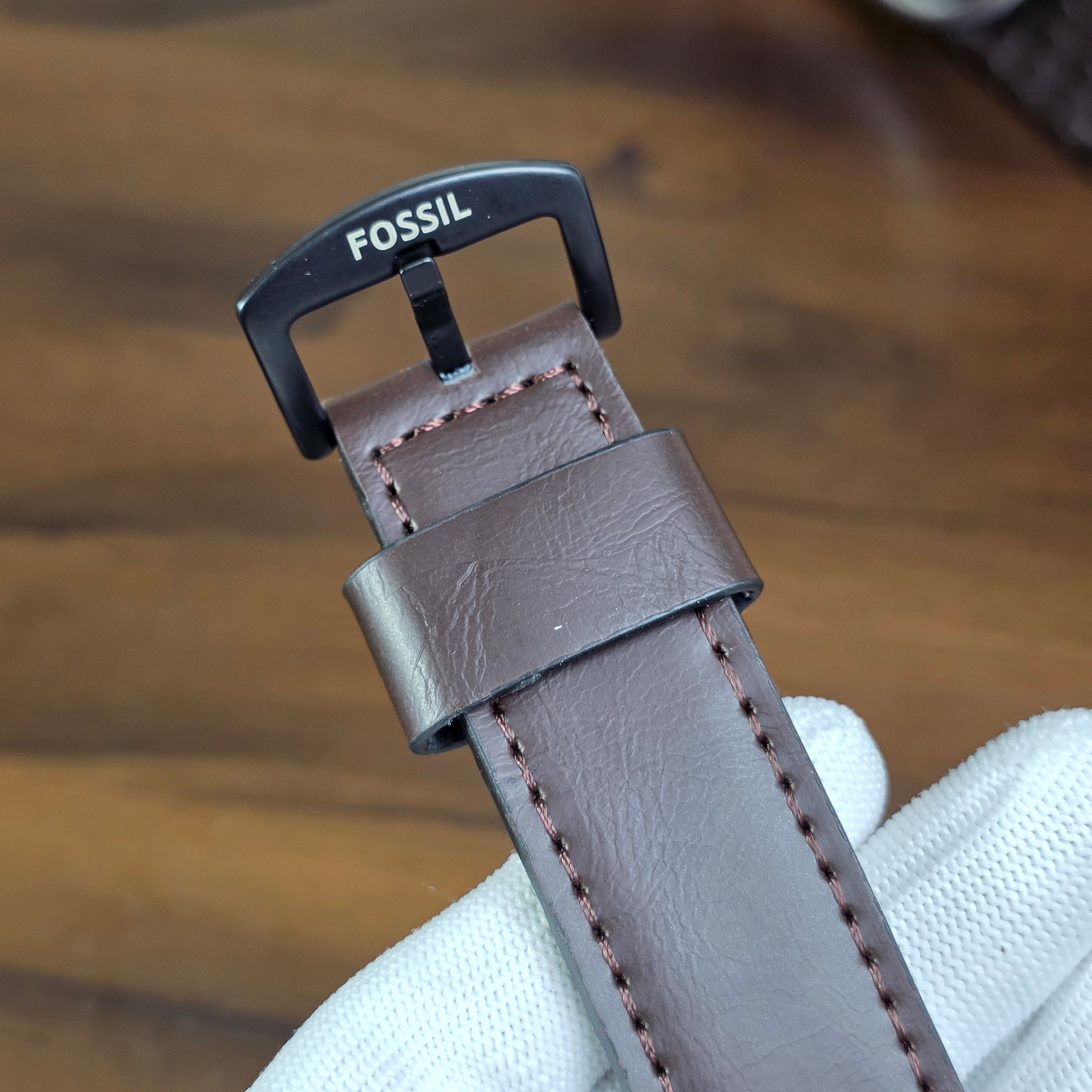Fossil ME3253 Leather Skeleton Watch